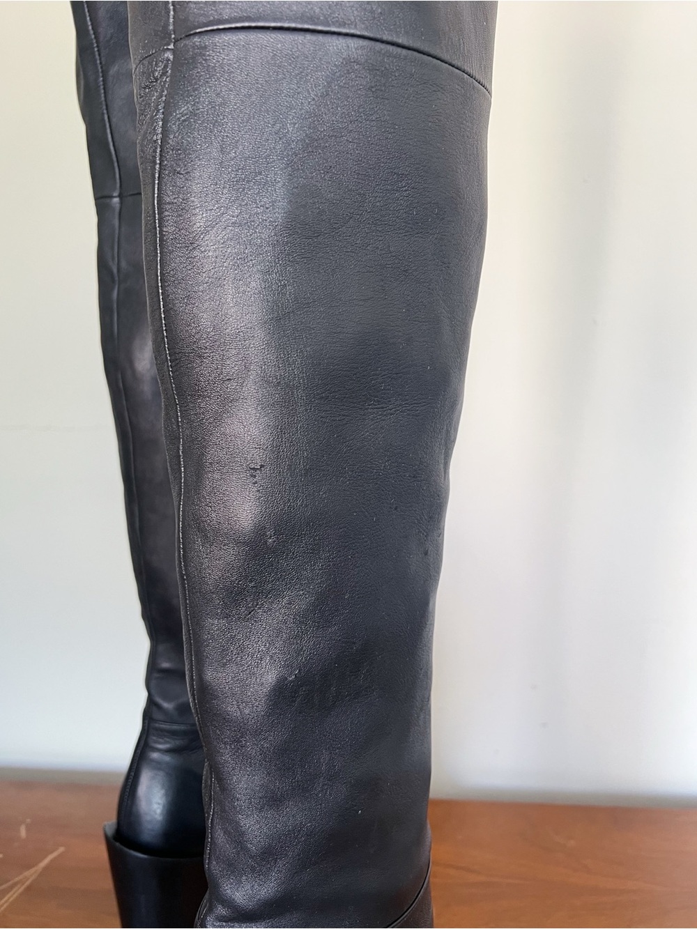 FRAME • Le Mulholland Over The Knee Boot black nappa leather OTK high heel tall - Picture 15 of 16